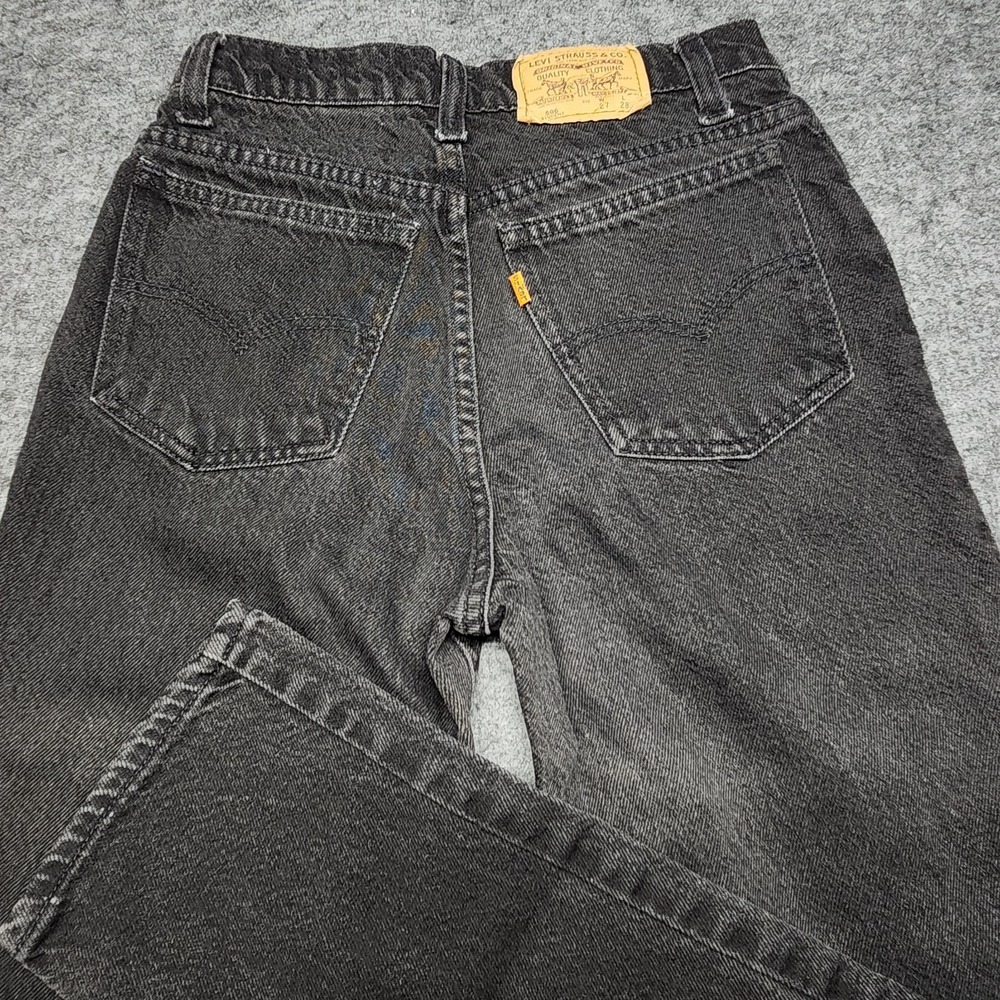Levis Vintage 506 Black Wash Straight Orange Tab Student Jeans 27x28 90s USA